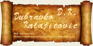 Dubravko Kalajitović vizit kartica